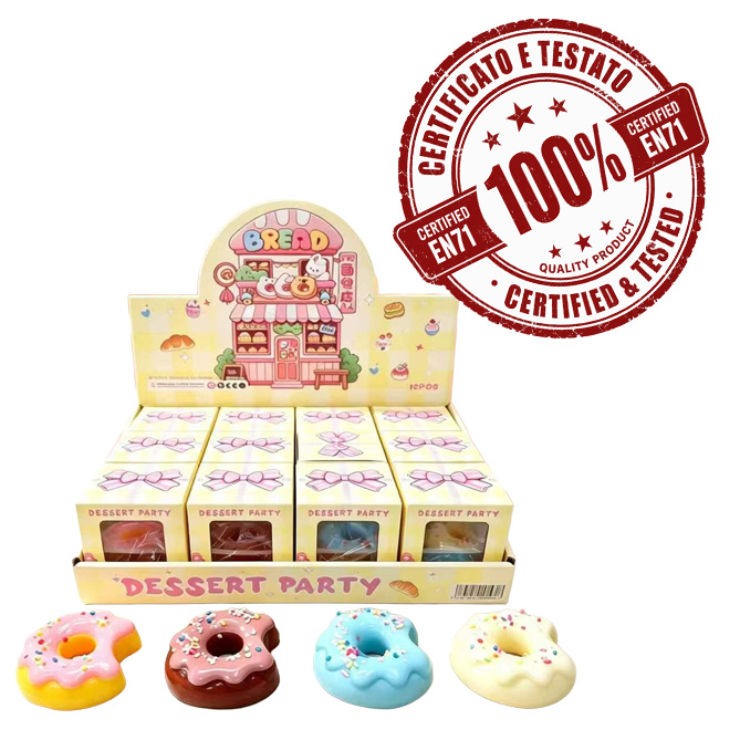 SQUISHY Donuts Morsicati (TPR) 8cm In Box (8x6x6cm) In espo da 12pz 4ass…x288